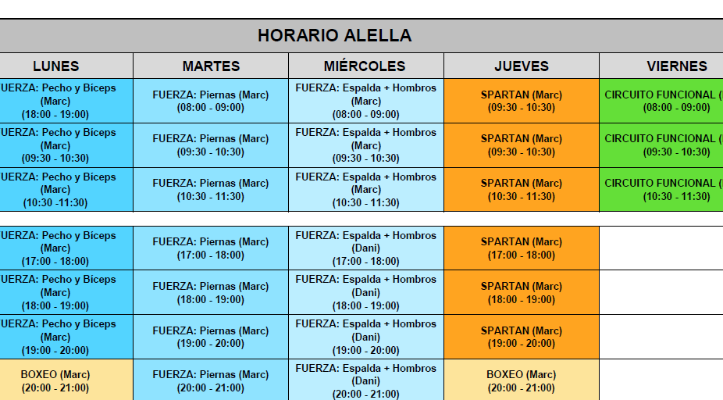 HORARIO ALELLA